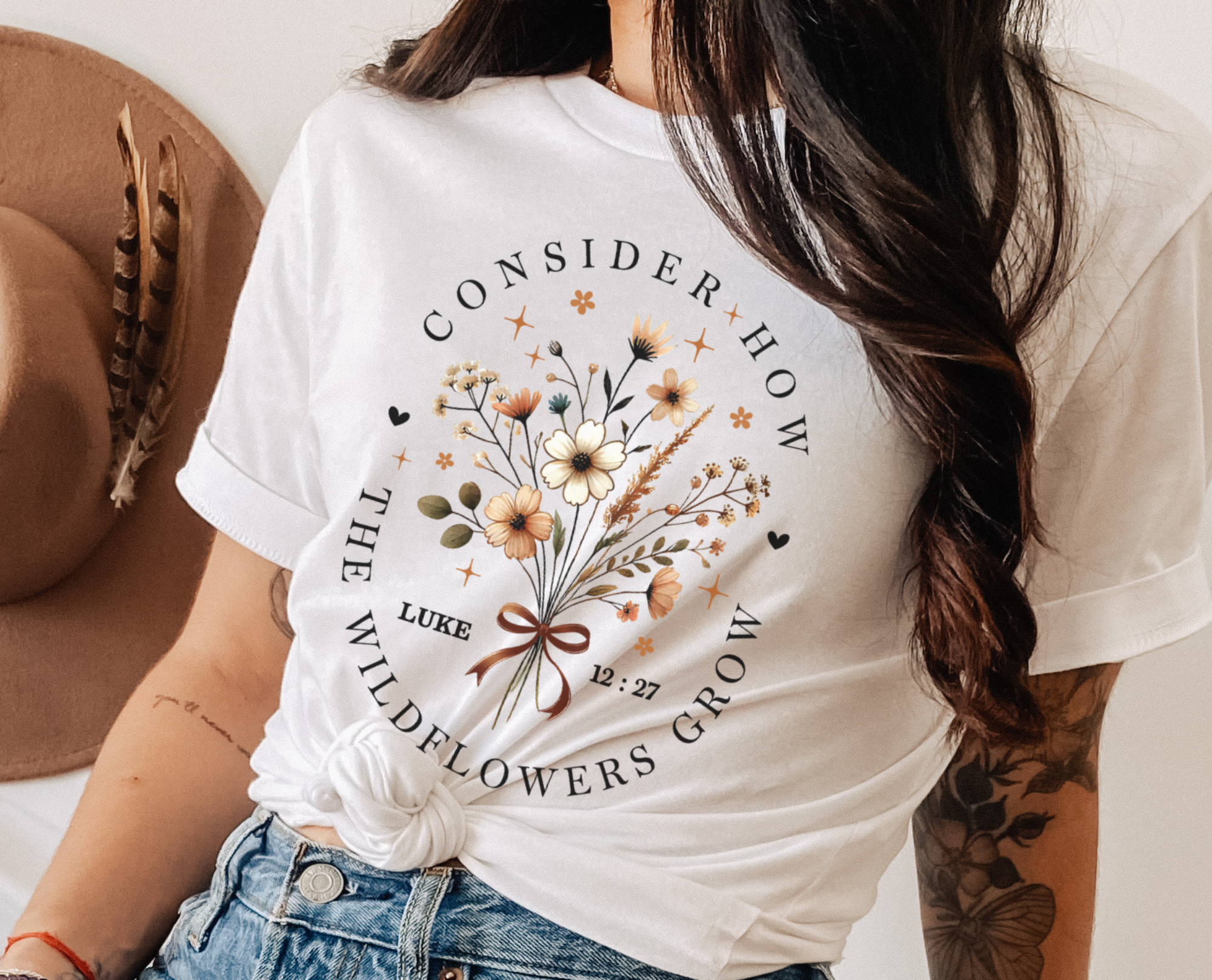 Consider How The Wildflowers Grow T-Shirt, Luke 12.27